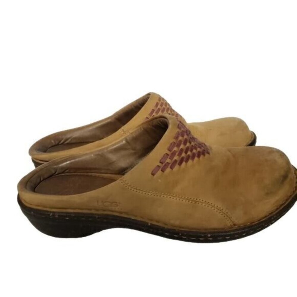 Ugg Womens Slip-On Shoes Clogs Size 8 Camel/Tan Pre-owned